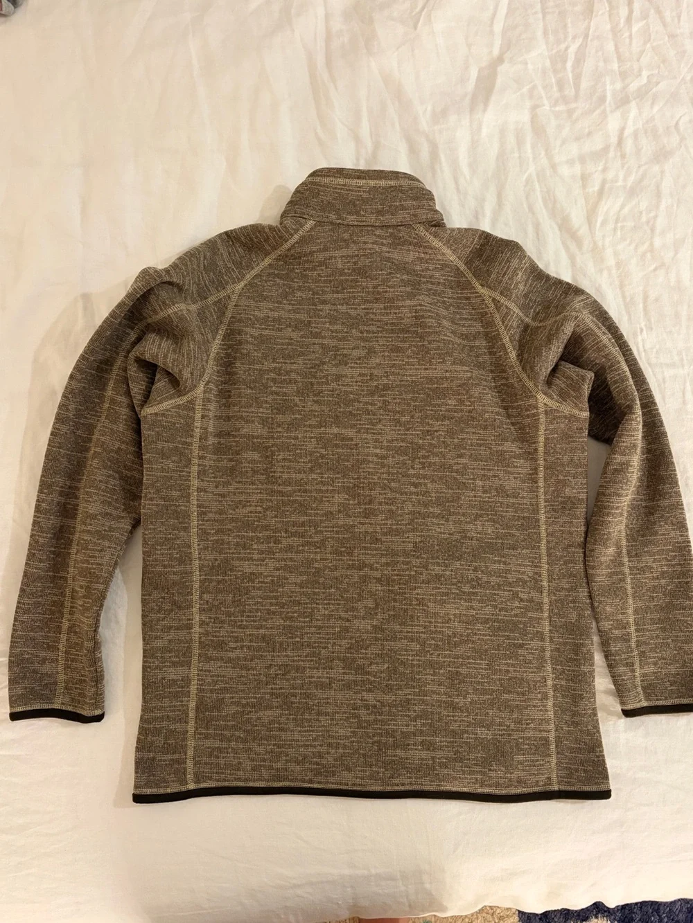Patagonia Brown Heather Quarter-Zip Fleece Pullover